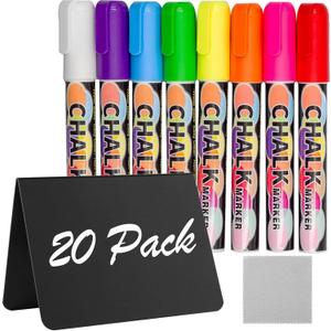 Mini Chalkboard Signs for Food, 20Pcs Food Labels for Party Buffet Food Signs, Reusable and Reserved Table Sign, Catering Supplies Buffet Display Food Tags Place Cards, with 8Pcs Chalk Markers