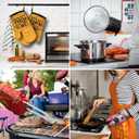 Funny Hostess Cooking and Baking BBQ Kitchen Gadgets with Heat Resistant Silicone Non-Slip, I Bake So I Don't Punch People in The Throat Oven Mitts Set of 2, Gifts for Bakers Chef Friends Mom Wife