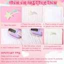 72 Pcs Baby Shower DIY Game Set Iron on Patches Game Sign Baby Towels Newborn Blank Towels Pink Embroidered Patches White Decorating Kit for Gender Reveal Games Party DIY Crafts