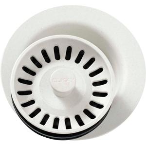 Elkay LKQD35PA Polymer Disposer Flange with Removable Basket Strainer and Rubber Stopper, Parchment (Parchment)