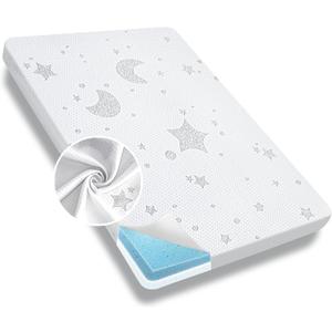 Pack and Play Mattress, 38x26 Memory Foam Pack N Play Mattresses Pad with Breathable Removable Cover, High Resilience Dual-Sided Soft & Firm Support Baby Mattress for Pack N Play (006-white)