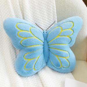 PEACH CAT Butterfly Pillow Decorative Butterfly Shaped Throw Pillows 16" x 12" Soft Plush Cushion Decor for Bedroom Living Room Couch Sofa Blue