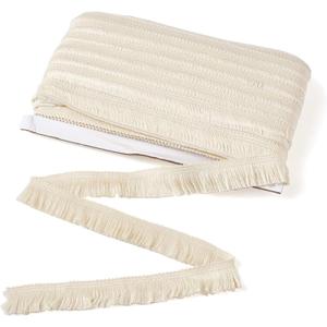 MegaPet Polyester Fringe Tassel Lace Trim 1 Inch x 82 Feet Chainette Fringe Fibre Trim Linen for Sewing Quilting Clothes Accessories Lampshade Curtain Home Decoration