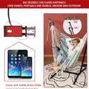 ZEYU Hammock Chair with Stand Double Hammock Chair Bohemian Style with Tassel Mobile Phone Support Manual Adjustable Swing Indoor and Outdoor Garden Porch with Floor mat Reclining Capacity 400 pounds
