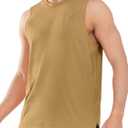 NORTHYARD Men's Tank Top Workout Sleeveless Shirt Athletic Muscle Shirts | Lightweight moisture-wicking & breathable, quick-dry. Regular Fit with 4-way stretch. Reflective spots. For gym. (Beige, XXXL)