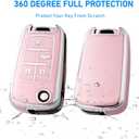 Key Fob Cover with Keychain for Buick Encore Camaro Equinox Impala Sonic Trax GMC Terrain Flip (Pink)