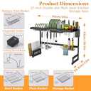 SALALULU 4 Baskets Over The Sink Dish Drying Rack - Large Kitchen Dish Rack with Knife Holder, Space Saving Drying Rack（37.4″S）