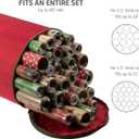 2 x ZOBER Round Christmas Gift Wrapping Paper Organizer Storage - 40 Inch Gift Wrap Storage Containers - Wrapping Paper Holder, Waterproof, Fits 25 Standard Rolls - Red