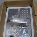 Keyless Entry Keypad Door Lock with Handle-Digital Smartcode for Front Door, Commercial Keyless Entry with Handle for Bedroom, Office, and House Rental, Silvery (Left Hand)