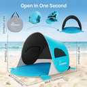 Wolfwise Pop up Beach Tent Sun Shelter with UPF50+ UV Protection, Instant Easy Setup Popup Beach Shade Canopy for 3 Person, Portable & Foldable with Carring Bag, 87 5747 in, Black Coating