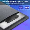 AGPTEK 8 in 1 External CD/DVD Drive for Laptop, USB 3.0 Ultra Slim Portable CD Burner with 4 USB Ports and 2 TF/SD Card Slots, External DVD Drive Compatible with Mac, PC, Windows 11/10/8/7, Linux