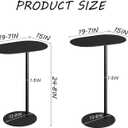 C-Shaped Side Table, Iron End Table for Couch Sofa and Bed, Small Metal Black Side Tables for Living Room Bedroom (Black, High-24.8in/63cm)