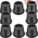 Bed Riser/Furniture Lift Bed/Bed risers/Furniture Lifter/Table risers/Frame Risers Create Under Bed Storage Heavy Duty for Furniture Height Adjustment Round Black (8 Pack, 2 Inch)