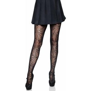 Leg Avenue womens Gothic Fantasy Fishnet Tights, Striped, Celestial Tights for Women (One Size, Spiderweb)