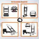 3 in 1 Dolly Cart with Wheels, 500 lb Folding Hand Truck with Retractable Handle and Bungee Cord, Convertible 2 Wheel Dolly Hand Truck for Moving Boxes, Home, Office, Warehouse, Travel, Black