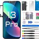 for iPhone 13 Pro Screen Replacement with Earpiece Flex Cable Proximity Sensor LCD Touch Display Digitizer Full Assembly with Front Glass Repair Tools Kits A2483 A2636 A2638 A2639 A2640