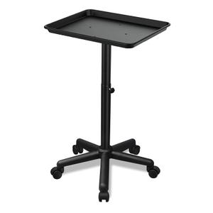 Salon Tray on Wheels, Adjustable Hairstylist Rolling Tray with Wheels,Premium Aluminum Tattoo Tray,Suitable for spa Hairstylist Salon Trolley cart with Wheels-(Black)