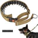Mayerzon Martingale No Pull Collar for Medium Large Dogs German Shepherd Doberman Pitbull, Patented Anti Pull Correction Dog Collar for Walking Training, Reflective, Adjustable, Hidden(M, Khaki) (Medium,2.5mm,14.5-18.5"Neck)