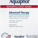 Aquaphor Repairing Foot Masks, Moisturizing Socks for Dry Feet, Hydrating Foot Care Treatment with Avocado Oil and Shea Butter, Pack of 6