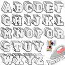 78 Pcs 2.7 Inch Chenille Letter Iron On Patches Sew On Chenille Varsity Letter Patches A-Z, Washable Fabric Letters for DIY Clothing Repairing Hats Shirts Shoes Jeans Bags(White)