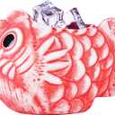 WHJY Creative Cocktail TIKI Mug Bar-Tiki Glass Hawaii Wine Red Light Fish Ceramic Cup Mug