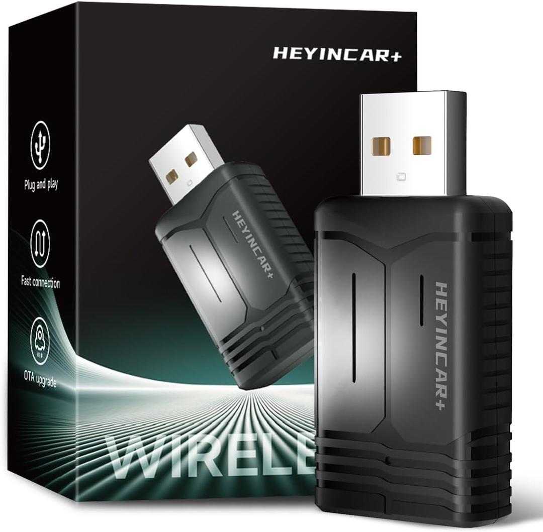 H-Air Wireless CarPlay & Android Auto Adapter, 2025 Upgrade, Plug & Play USB Dongle, Convert Wired CarPlay Auto to Wireless, No Latency, Fast Connection, for Apple iPhone & Android Phones