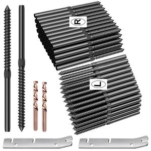 BLIKA 120 Pack T316 Stainless Steel Black Right&Left Handed Thread Swage Lag Screws for Wood Posts of 1/8" Deck Cable Railing Kit, Wire Railing Kit for Decks with Wrench, DIY Wood Baluster