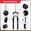 Exceedhub 27.5 Inch MTB Suspension Fork, Travel 120mm, 28.6mm Straight Tube QR 9mm, 100mm Spacing Hub, Crown Lockout Aluminum Alloy Shock Absorber XC Mountain Bike Front Fork