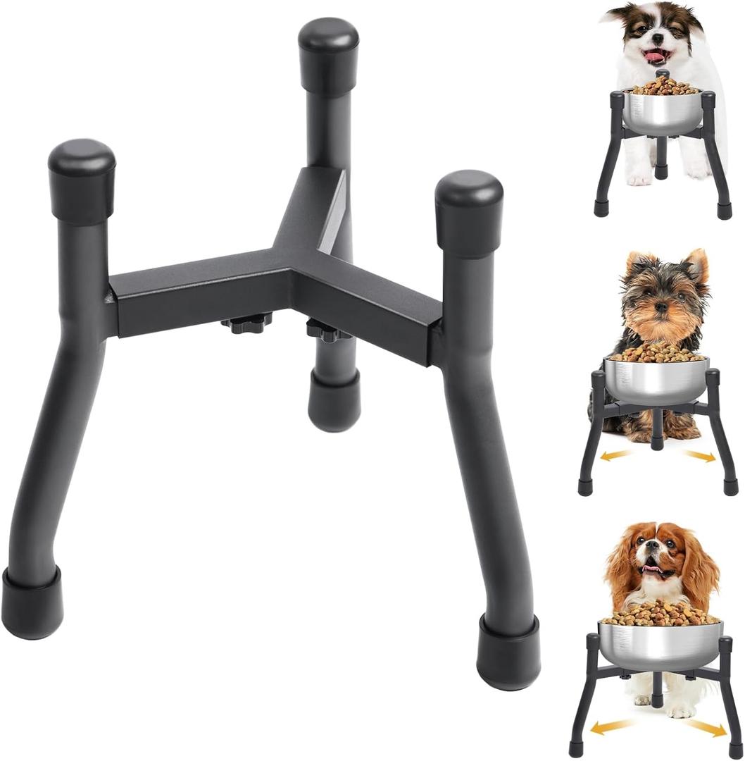 Elevated Dog Bowls, Adjustable Metal Raised Dog Bowl Stand for Medium Dogs or Large Cats, Adjustable Wide 6.3"-10.2", with Anti-Slip (Bowl Not Included) (W 6.3"-10.2")