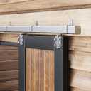 Easelife 12FT Exterior Sliding Barn Door Hardware Kit, Box Rail Track, 450lb Capacity, Sliver Weather-Resistant Steel, Wall Mount System for Outdoor Use, Fit Single 72in Door