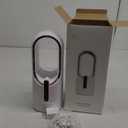 Desk Fan Bladeless, 11.8 Inch Office Fan Small, Quiet, 3 Speed Adjustment, Touch Control, Easy to Clean, Desk Fans Small Quiet, Ideal for Office, Living Room, Bedroom (White/Gold)