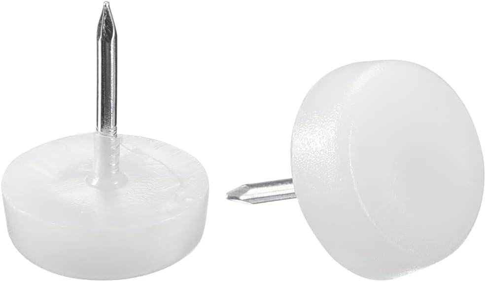 uxcell Furniture Feet Nail Plastic Glide Nails Chair Table Leg Protector 16mm Dia White 60pcs