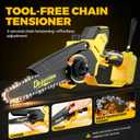 Cordless Mini Chainsaw Compatible with Dewalt 20V MAX Battery, 6 Inch & 8 Inch Small Electric Chainsaw Brushless, 2x 6'' + 2x 8'' Chains, Auto Oiler, Handheld Pruning Tree Saw (Tool Only)