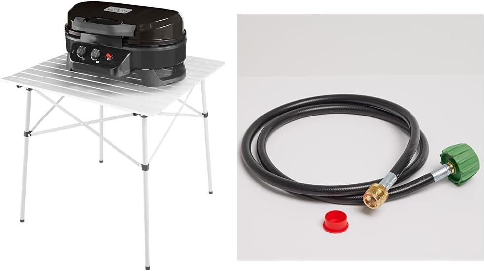 Coleman RoadTrip 225 Portable Tabletop Propane Grill, Gas Grill with 2 Adjustable Burners, Instastart Ignition, & 11,000 BTUs of Power for Camping, Tailgating, Grilling & More (Black)