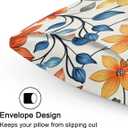 Satin Pillowcase Geometric Colorful Flowers Satin Pillow case for Hair and Skin 20 x 26 Inches Smooth PillowCovers Pillow Cover with Envelope Closure