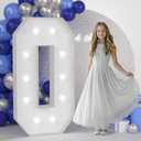 JoyMuse 4FT Marquee Numbers 0, Large Light Up Numbers 0 for 10th 30th 50th Birthday Decorations Cool White Light Number 0 for Anniversary Birthday Party Decor
