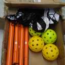 Zdgao Pickleball Net for Driveway with 22FT Regulation Size Pickleball Net, 4 Outdoor Pickleballs and Carry Bag, Weather Resistance Strong Steel Frame (Orange)
