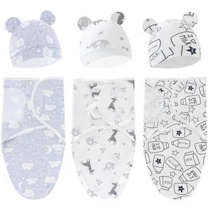 3-Pack Organic Swaddle Sleep Sacks - Newborn Ergonomic Swaddles 0-3 Months - Baby Blanket Wrap (Gray & Animal)