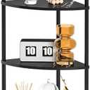 Greatseas Book Corner Shelf, 7 Tier Corner Bookshelf Display for Living Room Decor, 64.7" Standing Shelf Bookcase Organizer, Marble Black Storage Shelves for Bedroom, Bathroom, Small Space