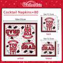 Graduation Party Supplies Disposable Paper Cocktail Napkins for Graduation Decorations, 80 Pack（red and black）