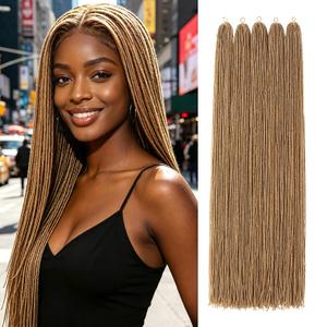 GUOHUI Micro Faux Locs Crochet Hair, 36 Inch 5 Packs Color Honey Blonde DIY Braids Straight Styles (36",27)