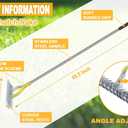 BARAYSTUS Thatch Rake Dethatcher - 15-Inch Wide Lawn Rake for Dead Grass Removal, Stainless Steel Adjustable Handle Garden Rake for Soil Loosening, Aeration & Thatching, 58.5-Inch Length
