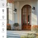 FEMILA Dusk to Dawn Outdoor Wall Sconce, 15" Matte Black Seeded Glass Outdoor Sconce Lights, Front Porch Light Fixtures Wall Mount, Garage Lights for Patio, Entryway, Garden, 4FD54B-PC BK