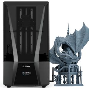 ELEGOO Saturn 3 Ultra MSLA 3D Printer with 10" 12K Monochrome LCD, Wi-Fi Transfer, ACF Release Liner Film, Desktop Resin 3D Printer with Large Printing Size of 8.62 4.84 10.24 inches
