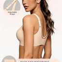 2026 Women Jelly Seamless Wireless Push Up Bras Deep V No Underwire Supportive Everyday Bra Full Coverage Plunge Bralettes (Beige)