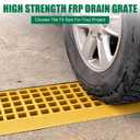 2 Pcs 48x10.7x1.5in Fiberglass Stair Tread Drain Grating Grit Top
