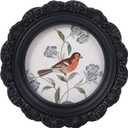 LIHOLO Vintage Picture Frames 4x4 Round Black Antique Picture Frames with Glass Front Handcrafted Rustic Home Decor for Wall Mount and Tabletop Gallery Wall Art