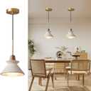 7.7'' Concrete Pendant Lights Kitchen Island Hanging Lights Unique Pinecone Lampshade Industrial Chandelier Nordic Cement Pendant Light for Dining Room,Bedside,Kitchen,Hallway,1Pcs,White (7.7 in)