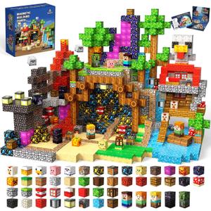 Magnetic Blocks, 400PCS Magnetic Building Blocks, Stacking Magnets for Kids, Sensory Toy for STEM Constructions Magnet Blocks for Boys Girls Age 3+, Christmas Birthday Gifts