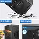 Mitlvge Safe Box with Fireproof Waterproof Bag, Home Safe with Keys & Pass Code & Wall Mount Kits, Money Safe with Smart Alert System for Money, Jewelry, and Documents, 0.5 Cu ft